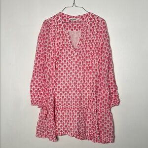 Roller Rabbit Pink Patterned V-Neck Tunic